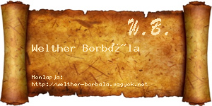 Welther Borbála névjegykártya